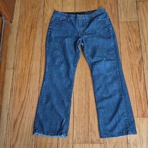 Merona Comfort-No-Gap Waistband Stretch Jeans Womens 12R Blue Straight Leg Denim